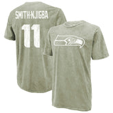 Jaxon Smith-Njigba Seattle Seahawks Majestic Threads Mineral Wash Name & Number T-Shirt Moss Green | NFL