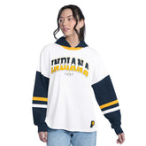 Indiana Pacers G-III 4Her by Carl Banks Women's Key Player Oversized Hooded Long Sleeve T-Shirt White/Navy - NBA