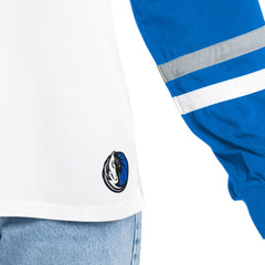Dallas Mavericks G-III 4Her by Carl Banks Women's Key Player Oversized Hooded Long Sleeve T-Shirt White/Royal - NBA