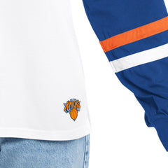 New York Knicks G-III 4Her by Carl Banks Women's Key Player Oversized Hooded Long Sleeve T-Shirt White/Royal - NBA