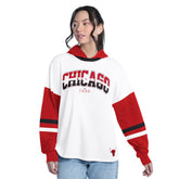 Chicago Bulls G-III 4Her by Carl Banks Women's Key Player Oversized Hooded Long Sleeve T-Shirt White/Red - NBA