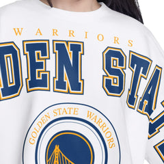 Golden State Warriors G-III 4Her by Carl Banks Women's Bleachers Cropped French Terry Sweatshirt White - NBA