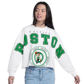 Boston Celtics G-III 4Her by Carl Banks Women's Bleachers Cropped French Terry Sweatshirt White - NBA