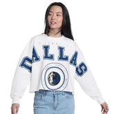 Dallas Mavericks G-III 4Her by Carl Banks Women's Bleachers Cropped French Terry Sweatshirt White - NBA