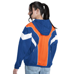 New York Knicks G-III 4Her by Carl Banks Women's Quarterback Lightweight Oversized Full-Zip Jacket Royal/Orange - NBA