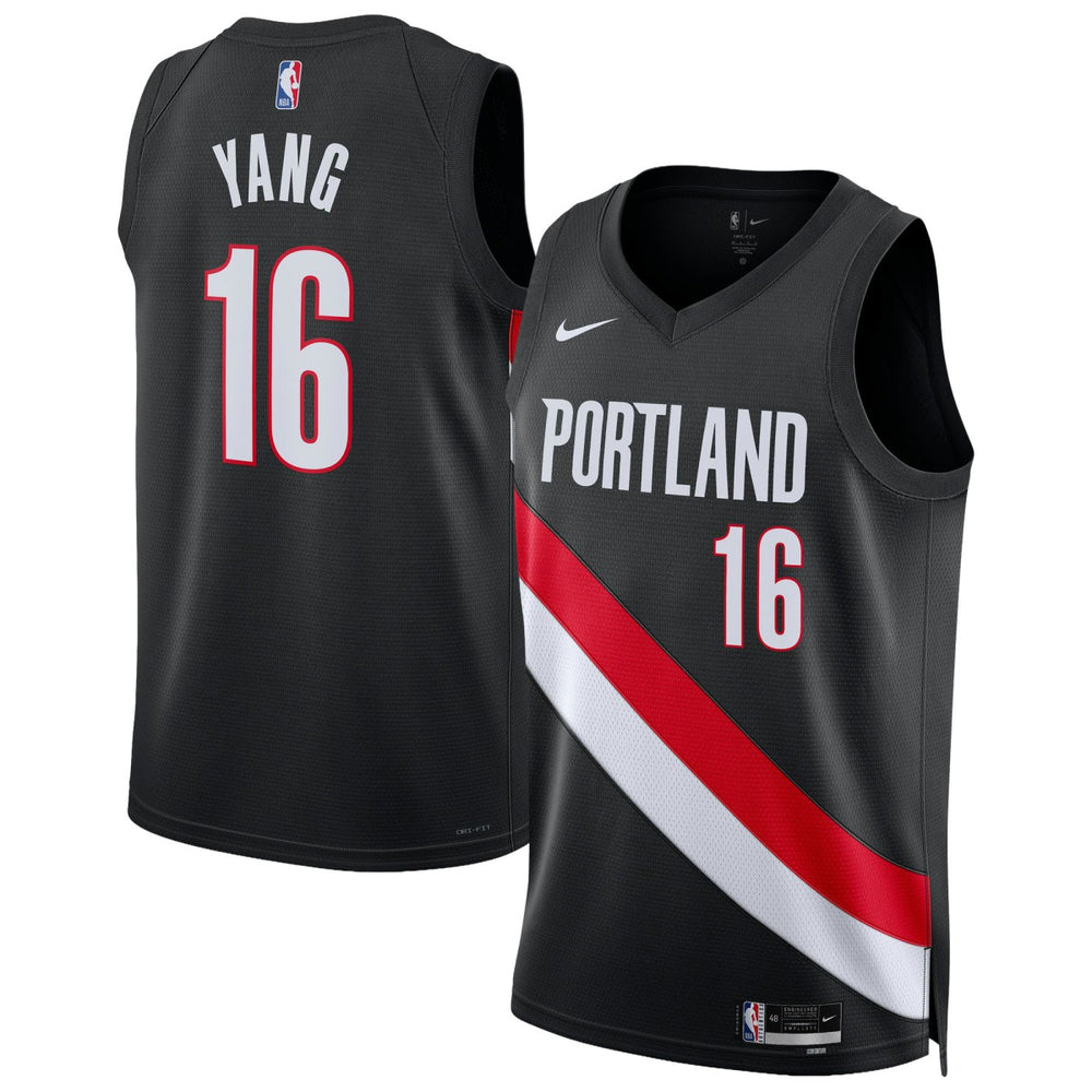 Yang Hansen Portland Trail Blazers Unisex Swingman Jersey Icon Edition Black - NBA