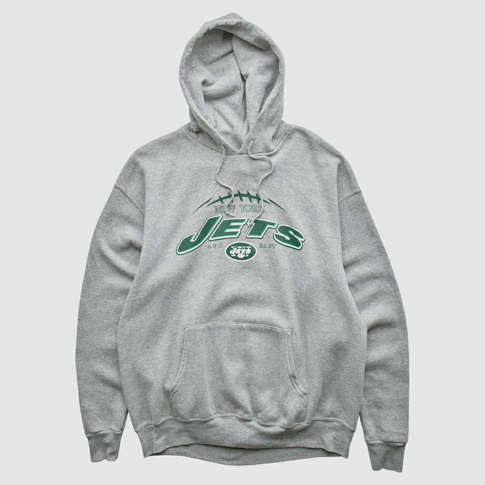New York Jets NFL 2000s Hooded Pullover Sweatshirt Heather Gray Vintage | Fanatics