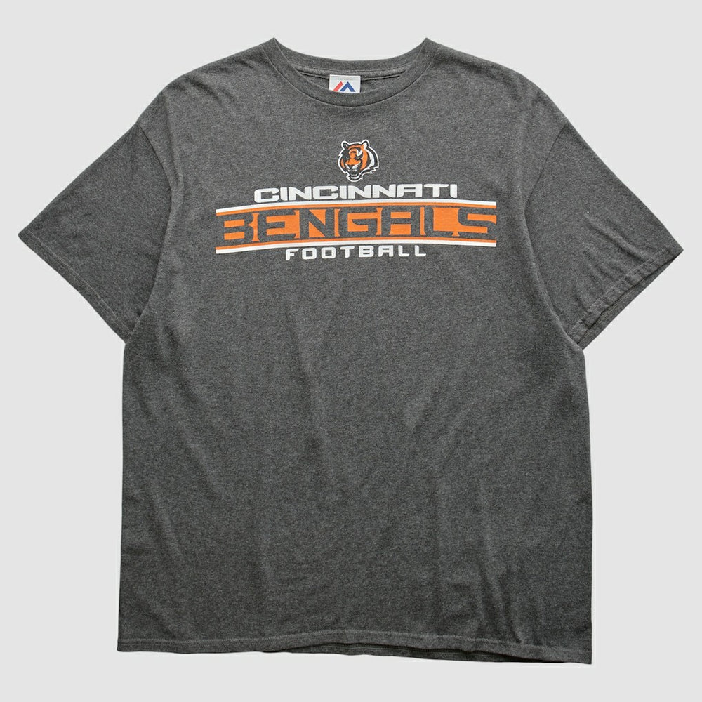 Cincinnati Bengals Majestic 2010s T-shirt Dark Heather Gray Vintage | Fanatics