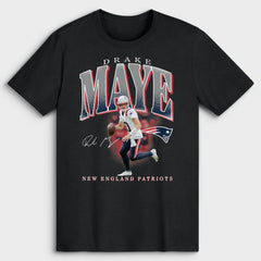 Drake Maye New England Patriots Big & Tall Player Hype T-Shirt Black | NFL