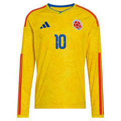 James Rodriguez Colombia National Team 2026 Home Replica Long Sleeve Jersey Yellow | Adidas
