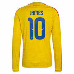 James Rodriguez Colombia National Team 2026 Home Replica Long Sleeve Jersey Yellow | Adidas