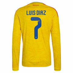 Luis Diaz Colombia National Team 2026 Home Replica Long Sleeve Jersey Yellow | Adidas discount