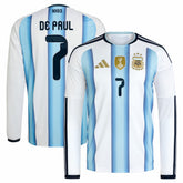 Rodrigo De Paul Argentina National Team 2026 Home Replica Long Sleeve Jersey White | Adidas online