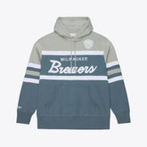 Milwaukee Brewers Mitchell & Ness Cooperstown Collection Thunderstorm Head Coach Hoodie - MLB