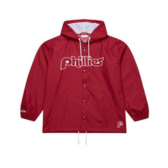 Philadelphia Phillies Mitchell & Ness Full-Snap Hooded Coaches Jacket - MLB