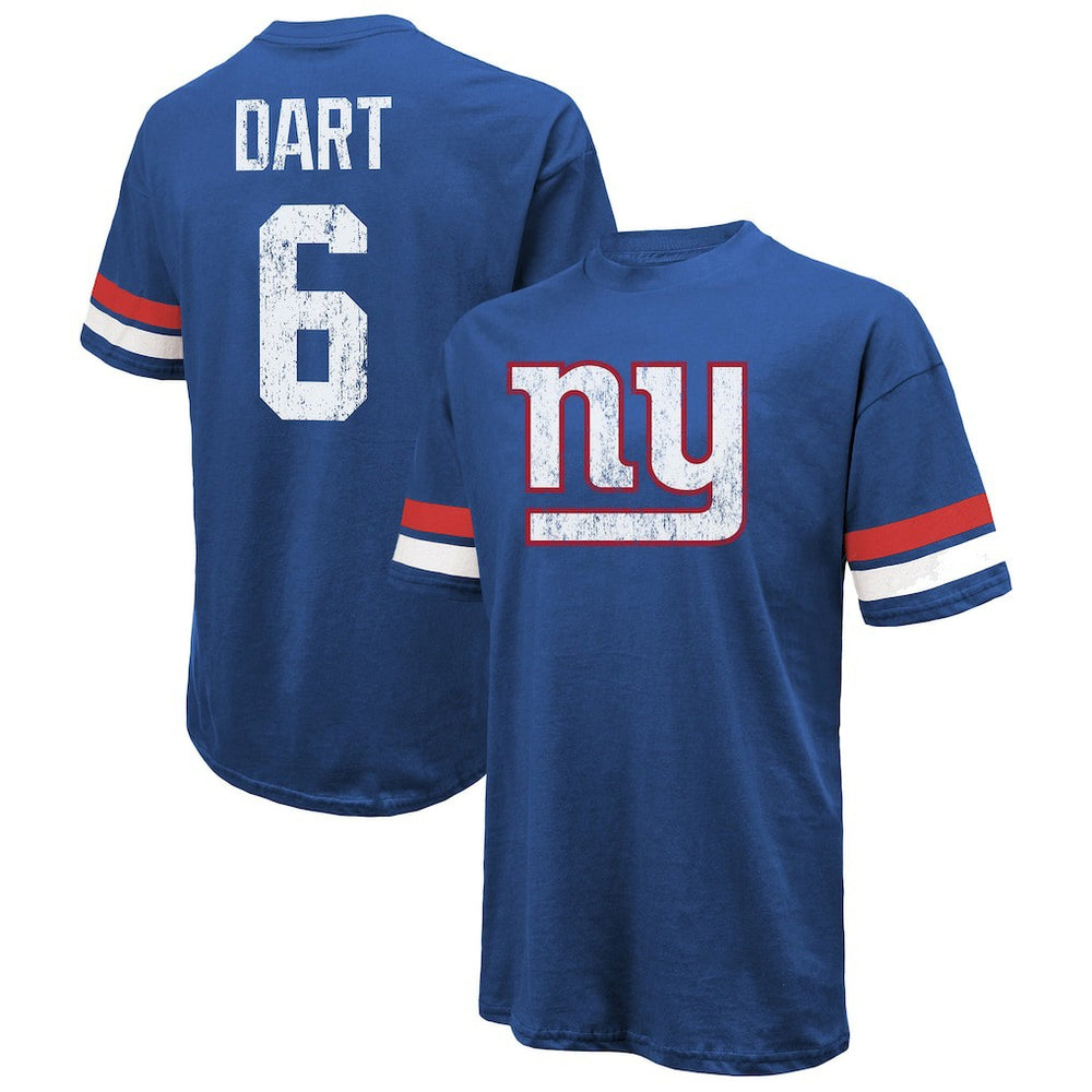 Jaxson Dart New York Giants Majestic Threads Oversized T-Shirt Royal | NFL