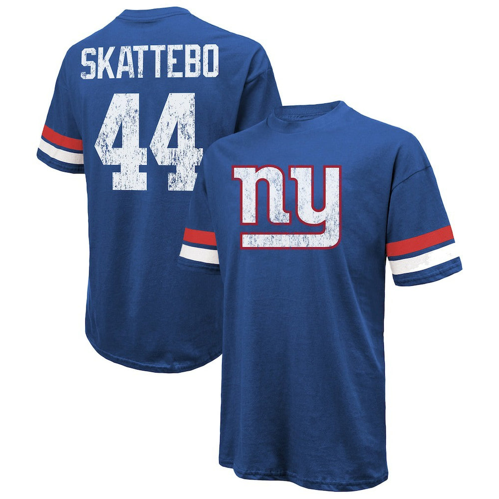 Cam Skattebo New York Giants Majestic Threads Oversized T-Shirt Royal | NFL