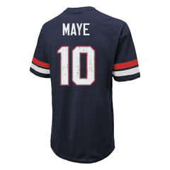 Drake Maye New England Patriots Majestic Threads Oversized T-Shirt Navy | NFL