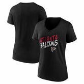 Atlanta Falcons Women's Hustle V-Neck T-Shirt Black | NFL