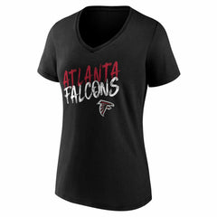 Atlanta Falcons Women's Hustle V-Neck T-Shirt Black | NFL