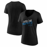 Carolina Panthers Women's Hustle V-Neck T-Shirt Black | NFL