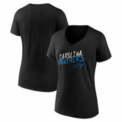 Carolina Panthers Women's Hustle V-Neck T-Shirt Black | NFL