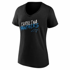 Carolina Panthers Women's Hustle V-Neck T-Shirt Black | NFL