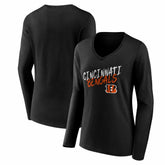 Cincinnati Bengals Women's Hustle Long Sleeve V-Neck T-Shirt Black | NFL