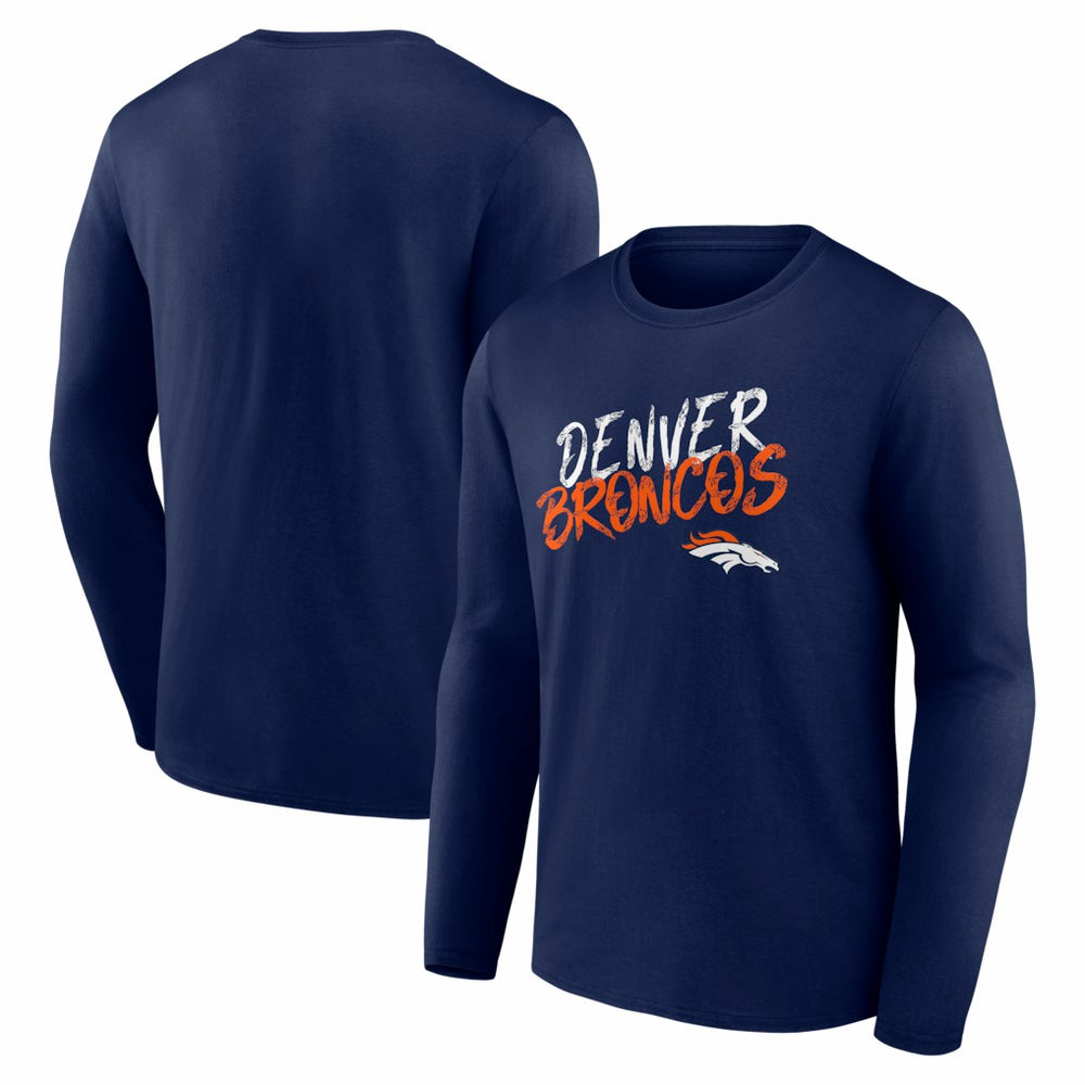 Denver Broncos Hustle Long Sleeve T-Shirt Navy | NFL