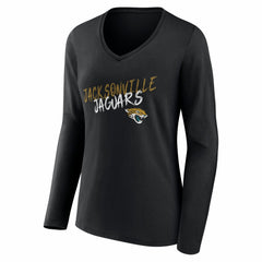 Jacksonville Jaguars Women's Hustle Long Sleeve V-Neck T-Shirt Black | NFL