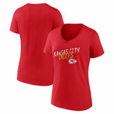 Kansas City Chiefs Women's Hustle V-Neck T-Shirt Red | NFL