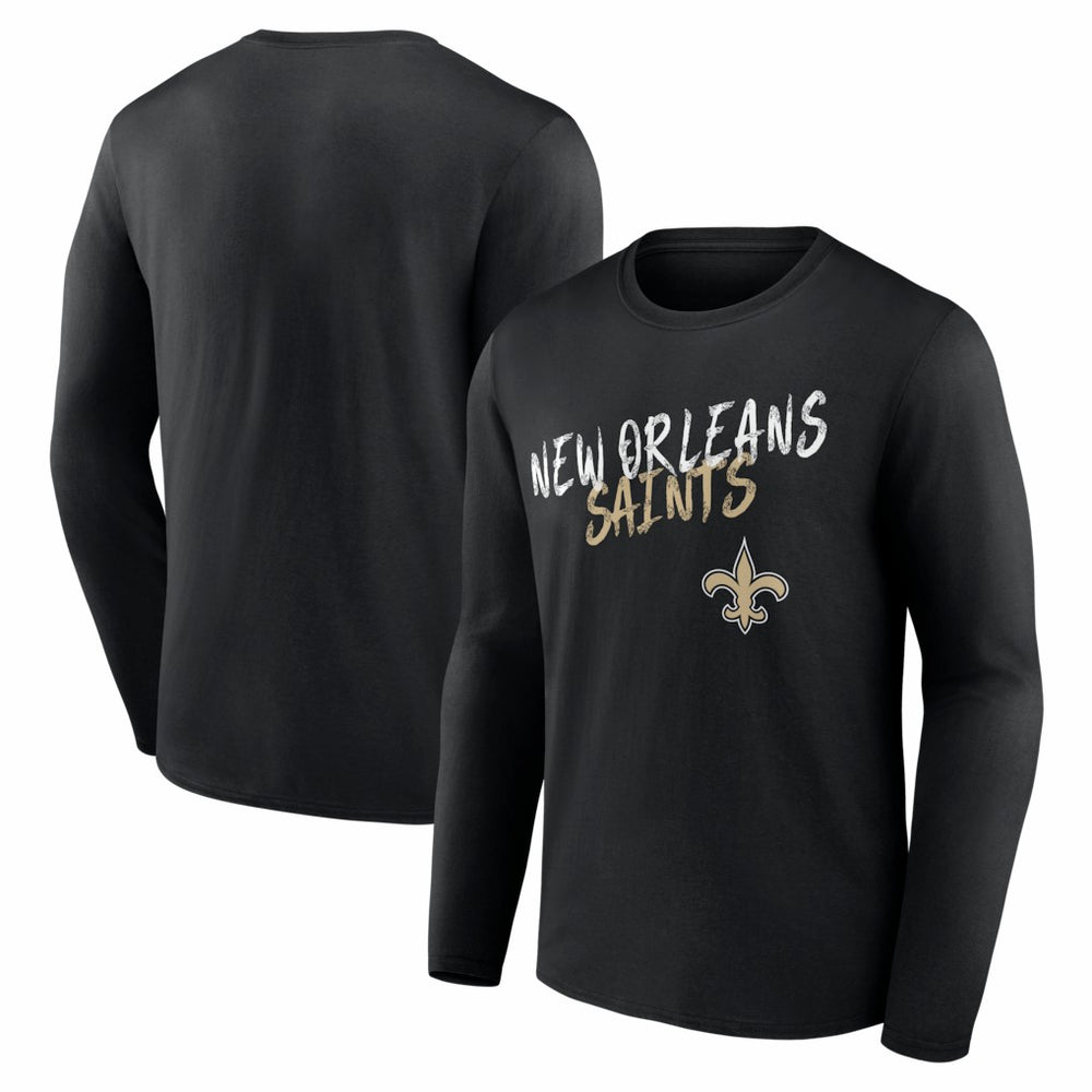 New Orleans Saints Hustle Long Sleeve T-Shirt Black | NFL