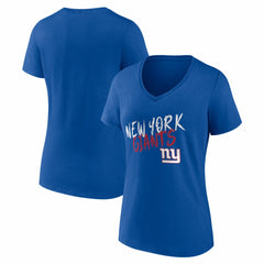 New York Giants Women's Hustle V-Neck T-Shirt Royal | NFL