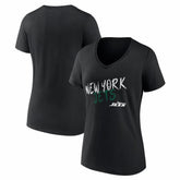 New York Jets Women's Hustle V-Neck T-Shirt Black | NFL