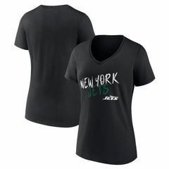 New York Jets Women's Hustle V-Neck T-Shirt Black | NFL
