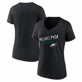 Philadelphia Eagles Women's Hustle V-Neck T-Shirt Black | NFL