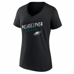Philadelphia Eagles Women's Hustle V-Neck T-Shirt Black | NFL