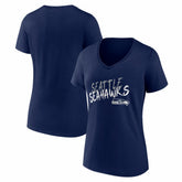 Seattle Seahawks Women's Hustle V-Neck T-Shirt College Navy | NFL