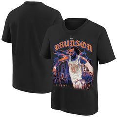 Jalen Brunson New York Knicks Youth City Edition Player T-Shirt Black - NBA