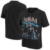 Shai Gilgeous-Alexander Oklahoma City Thunder Youth City Edition Player T-Shirt Black - NBA