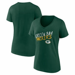 Green Bay Packers Women's Hustle V-Neck T-Shirt Green | NFL