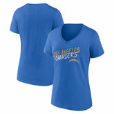 Los Angeles Chargers Women's Hustle V-Neck T-Shirt Powder Blue | NFL