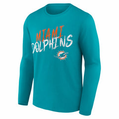 Miami Dolphins Hustle Long Sleeve T-Shirt Aqua | NFL