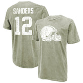 Shedeur Sanders Cleveland Browns Majestic Threads Mineral Wash Name & Number T-Shirt Moss Green | NFL