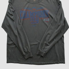New York Giants Reebok 2008 Long Sleeve T-shirt Charcoal Vintage | Fanatics