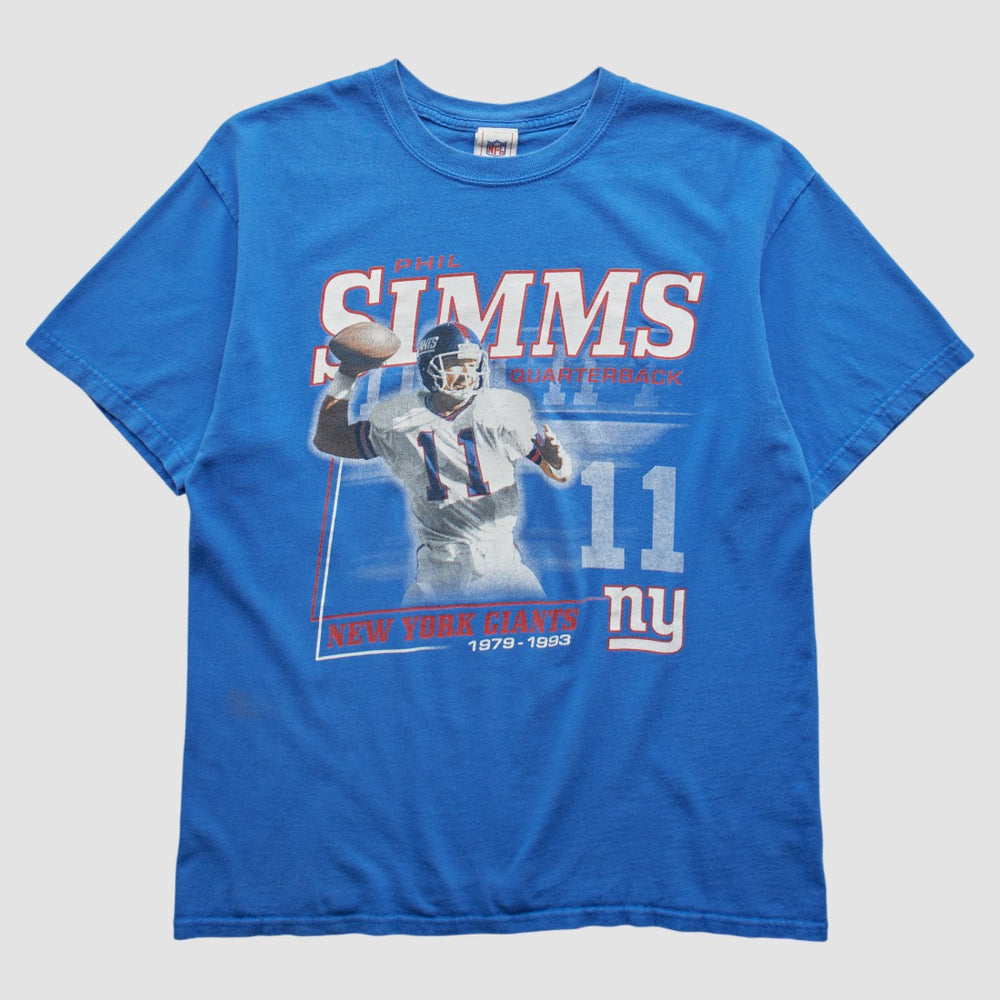 Phil Simms NFL 2000s T-shirt Blue Vintage | Fanatics