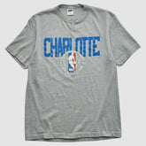Charlotte Hornets Trench 90s T-shirt Heather Gray Vintage - NBA