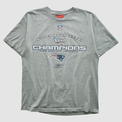 New England Patriots Reebok 2002 T-shirt Heather Gray Vintage | Fanatics