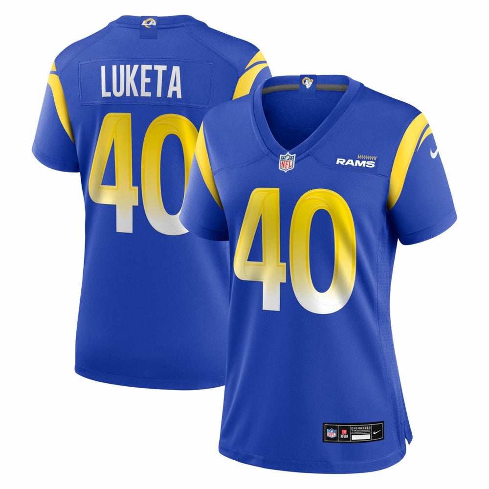 Jesse Luketa Los Angeles Rams Women's Team Game Jersey Royal | Nike for Sale