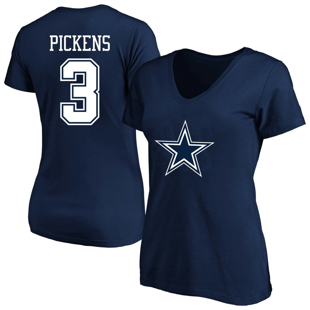 George Pickens Dallas Cowboys Women's Plus Size Name & Number V-Neck T-Shirt Navy | Fanatics